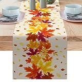Aoreun Herbst Tischläufer, 183 x 33 cm Tischläufer Herbst Ahornblätter,...