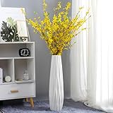 JIDOFUE Weiße Keramik Bodenvase 45 cm Hoch - Dekorative Große Vase für...