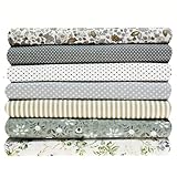 Gorsmoon 7er Set Baumwollstoff Grau 50x50cm – Stoffpaket mit Mustern,...
