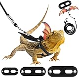 Pawaboo Haustiergeschirr, 3 Leder Bearded Dragon Eidechse Geschirr...