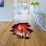 Cockjun Halloween 3D Boden Aufkleber, Skelett Blut Mann, Teufel aus der...