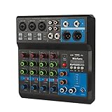 Mini-Audio-DJ-Mixer Soundboard-Konsolensystem, 5-Kanal-48-V-Phantomspeisung...