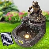 Solar Gartenbrunnen Brunnen Solarbrunnen Zierbrunnen Wasserfall...