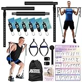 Pilates Bar Set, 6X Fitnessbänder Set Widerstandsbänder mit Stange,...