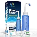 Nasenduschen-Set, 300 ml Flasche + 20 Salzbeutel, Neti-Kännchen,...