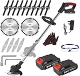 SMILOVII Rasentrimmer mit Akku 21V, 3-in-1 Rasenkantenschneider (Passend...