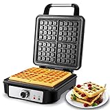 YASHE Waffeleisen Belgische Waffel, 4-Scheiben Quadratisches Belgisches...