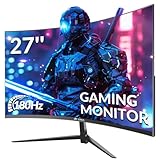CRUA 27 Zoll Curved Gaming Monitor 165Hz/ 180Hz, PC Bildschirm Full HD...