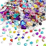 1200PCS Acryl Materialien Bunt Schmucksteine Set Künstliche Glitzersteine...