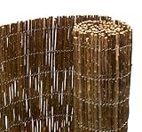 Spetebo Balkon Sichtschutz Matte aus Weide - 250 x 75 cm - Holz Windschutz...