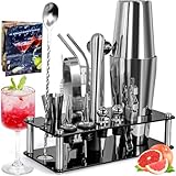 ZPQAODI Cocktail Set, 18 Stück Cocktail Shaker aus Edelstahl, Cocktail...