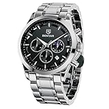 BY BENYAR Uhren Herren Edelstahl Armbanduhr Herren Chronograph Analog Quarz...