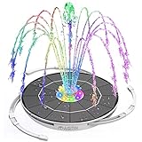 AISITIN 6,5W LED Solar Springbrunnen mit Verstellbare Stützstange Buntes...