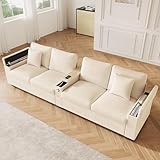Crlnaup Modernes 4-Sitzer Cord Sofa, Wohnzimmer Sofa mit USB/USB-C...