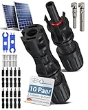 Solarstecker Set 10 Paar MC4 + 2 Werkzeuge – IP67 wasserdichte...