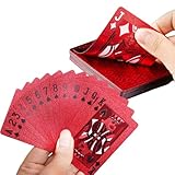 wasserdichte Spielkarten – 54-teiliges Rotes Standard-Pokerdeck,...