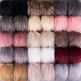 SIQUK 30 Stück Fellbommel Echtfell Pompon Kunstfell Pompon für Mützen...