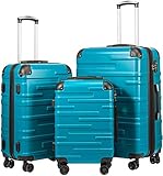 COOLIFE Hartschalen-Koffer Rollkoffer Reisekoffer Vergrößerbares Gepäck...