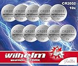 10 x Knopfzelle CR2032 Wilhelm Batterie Lithium 3V CR 2032 Industrieware