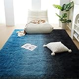 Treer Teppich Wohnzimmer Flauschig, Soft Modern Area Rug Weich Shaggy...