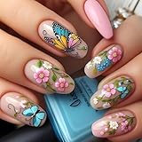 Nägel zum Aufdrücken, Mandelförmig, glänzend, zum Aufkleben,...