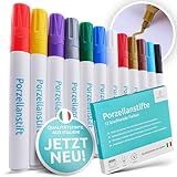 Brandalo® Premium 12er Set Porzellanstifte spülmaschinenfest - Keramik...