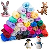 XIANGLONGY 38 Farben Filzwolle Trockenfilzen, 3g Bunte Filzwolle Nassfilzen...
