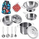 Kinderspielküche Kochutensilien Zubehör, Mini-töpfe und Pfannen...