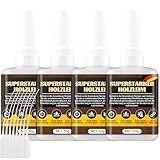 4x50g Holzleim Extra Stark, Holzkleber Wasserfest, Sekundenkleber Gel Extra...