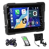 Podofo Motorrad Autoradio mit Wireless Apple Carplay Android Auto, 5-Zoll...