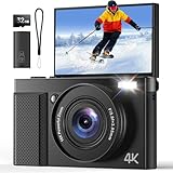 4K Digitalkamera 64MP AutoFokus Fotokamera: 16X Digitalzoom 180° Klapp...