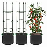 G-LEAF 3 Stück 140 cm Garten Rankhilfe Tomatenkäfig Pflanzenstütze mit 3...