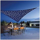 Wasserdichtes Dreieck Sonnensegel mit Lichtern für Terrasse Schattensegel,...