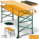 Deuba® Bierzelttisch Höhenverstellbar Klappbar Hoch Outdoor Breit Holz...