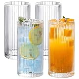 370ml Gläser Geriffelt 4er-Set, Cocktailgläser Set, Premium...