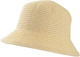 LQTSLFM Gewebter Fischerhut,Sommer Strickmütze,Damen Sommer Strickmützen...