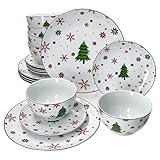 MamboCat 18tlg Set Weihnachten Piros Fa I 6 Personen I 6X Speiseteller, 6X...