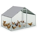 VOUNOT® Hühnerstall 6m², Hühnerhaus aus Metall 3x2x2m, Hühnergehege...