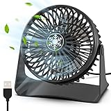 JATEKA Mini USB Tischventilator, 3 Geschwindigkeiten Starker Ventilator mit...