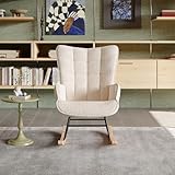 Skandinavischer Schaukelstuhl Bequemer Polstersessel mit Massivholzbeinen,...