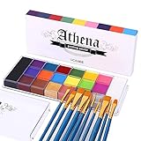 UCANBE Körperfarben Set 20 Farben mit 10 Pinseln, Athena Face Paint Hohe...