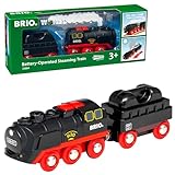 BRIO World 33884 Batterie-Dampflok mit Wassertank - Lokomotive mit echtem...