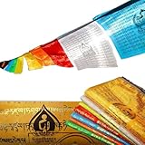 Gandhanra Tibetische Gebetsfahnen Golddruck Avalokitesvara 5m/20Stück - Om...