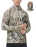 FISHEAL Herren Jagdhemden mit Maske - UPF 50+ Camo Langarm Angeln Hoodie...