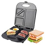 Gecheer Grillmaschine 1400W, Waffeleisen mit Eisen Antihaftbeschichtung und...