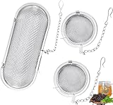 3 Stück Gewürzei, Edelstahl Teesieb, Teaballs, Gewürzsieb zum Mitkochen...