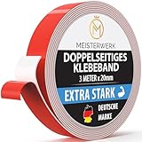 MEISTERWERK Doppelseitiges Klebeband ohne Bohren - Universelles Montageband...