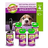 Scotch-Brite Pet Extra Sticky Fusselrolle für Tierhaare, 48 Blatt, 5...