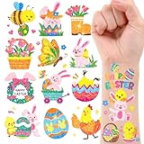 Leesgel Oster Glitzer Tattoos für Kinder, 96 Stück Temporäre Tattoos...