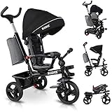 KIDIZ® Dreirad 5in1 Kinderdreirad mit Schubstange Lenksystem Stange ab 1...